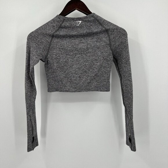 Gymshark Women's Cropped Activewear Top Tee Size S Small Gray - Picture 3 of 6